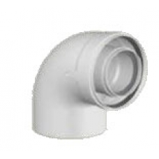 Отвод 90° (колено) для концентрической дымовой трубы диаметром 60/100 мм, соединение CONNEXT®, Al внутренняя, Рр наружная