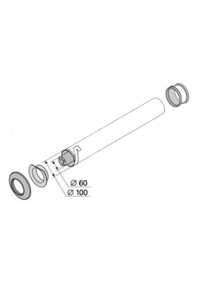 Удлинительная труба (дымоход коаксиальный) Protherm 60/100 (50 см)