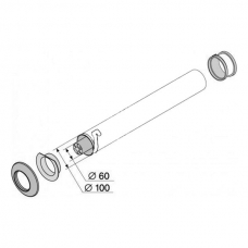 Удлинительная труба (дымоход коаксиальный) Protherm 60/100 (20 см)