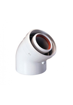 Отвод 45° для концентрической дымовой трубы диаметром 60/100 мм (2 шт)